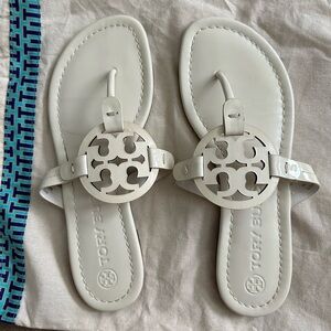 Tory Burch miller- white patent sandals